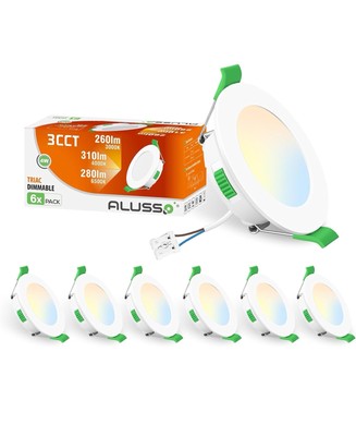 6x LED Recessed Ceiling Lights 4W 310LM LED Downlights 68mm Cutout Dimmable Ligh