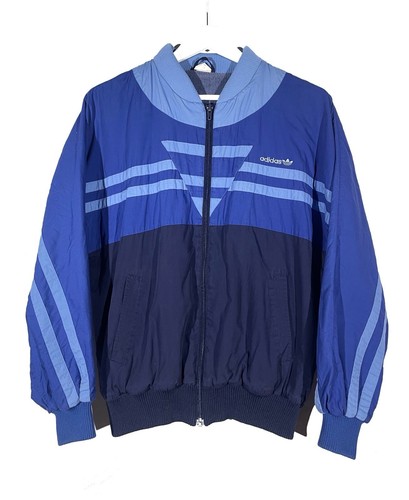 Adidas Vintage 80s Men Track Jacket Size S Blue Color Full