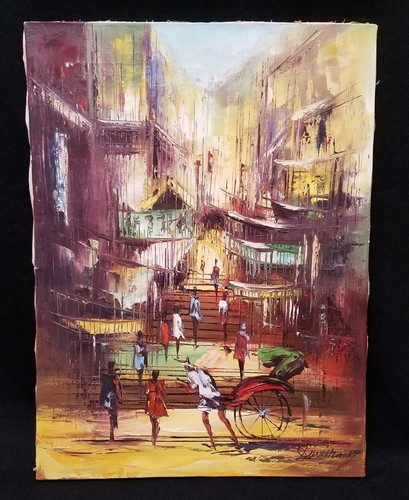 【F50号】sunday park サンデーパーク原画 oil painting F50号】sunday park サンデーパーク原画 oil painting Vintage