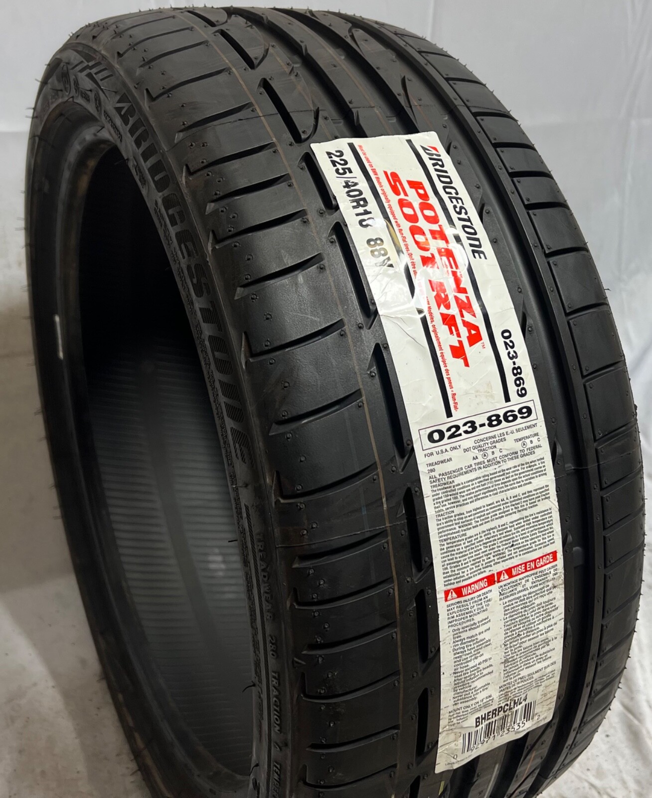 1 - NEW 225/40R18 (88Y) Bridgestone Potenza S001 RFT (*) BMW