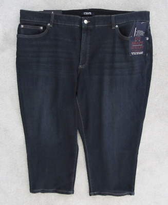 Chaps Women's Plus Size 24W Denim Mid Rise Crop Capri Jeans Shape & Sculpt Fit