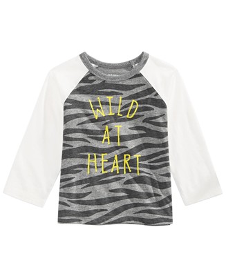 First Impressions Infant Boys Wild At Heart Print T-Shirt,Size-3-6 Months
