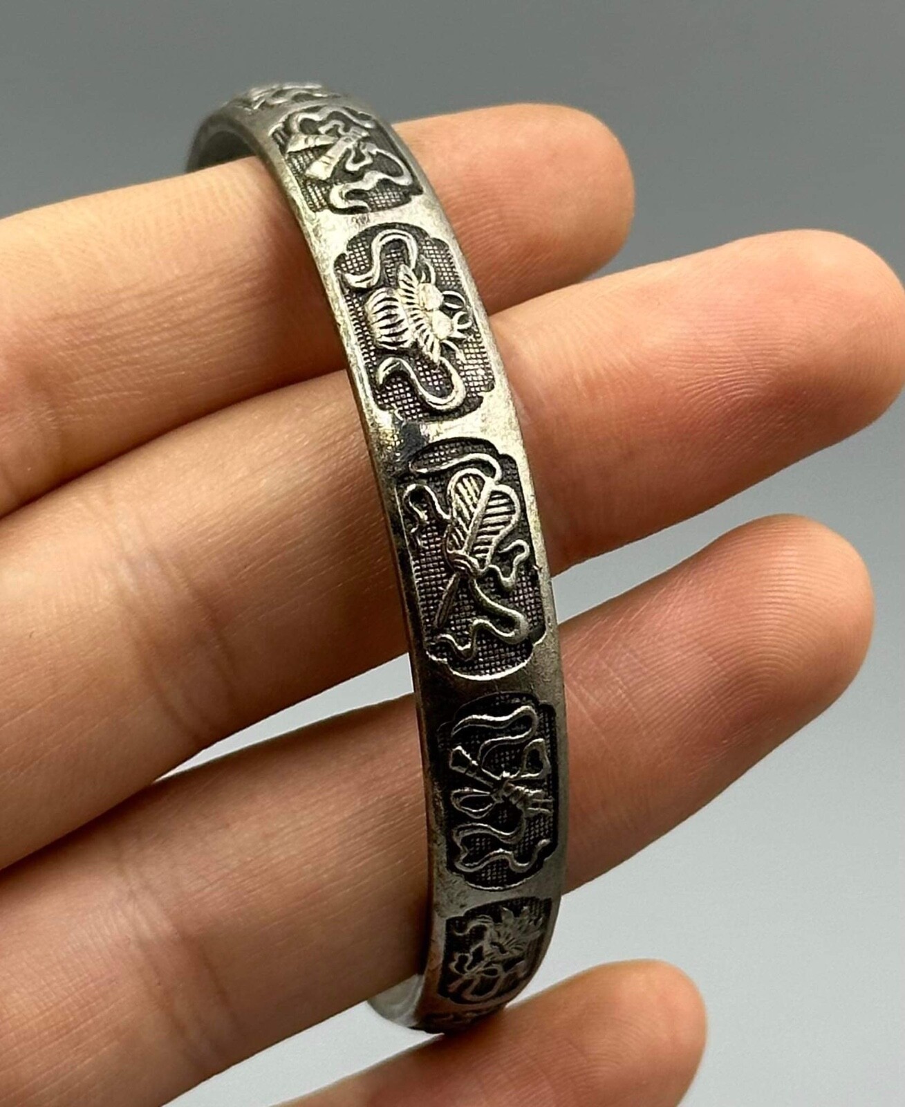 Thailand Max Silver Bangle Bracelet wonderful unique vintage