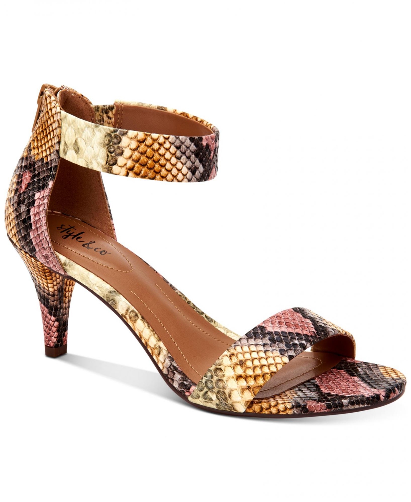 style & Co. Womens Paycee Faux Leather Dress Sandals Rainbow