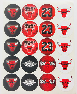 SET of 40- 2'' CHICAGO BULLS ADHESIVE STICKERS. 