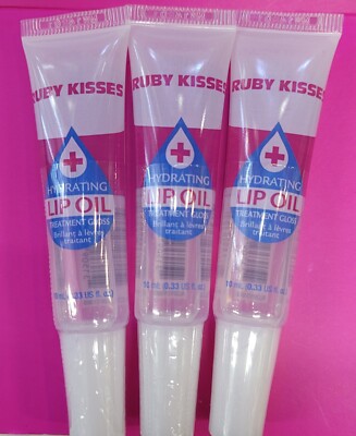 Ruby Kisses Hydrating Lip Oil Treatment Gloss 0.34oz. - (3 pieces set) Clear
