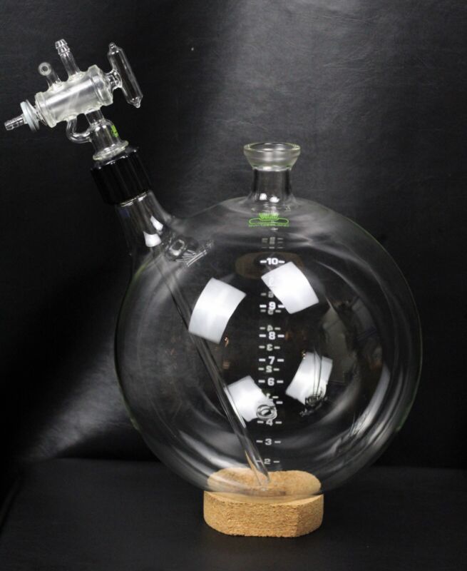 BUCHI Glass 10 Liter Receiving Flask w/ Stopcock, Rotavapor, Rotary Evaporator