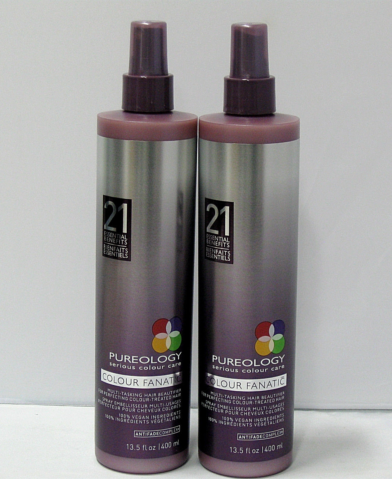 2 X Pureology Colour Fanatic Leave In Condition 21 Benefits 13.5 oz Lg Pro Size