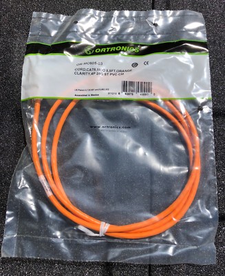 Ortronics OR-MC605-03, Clarity 5ft CAT 6 Orange Patch Cable (Lot of 25)