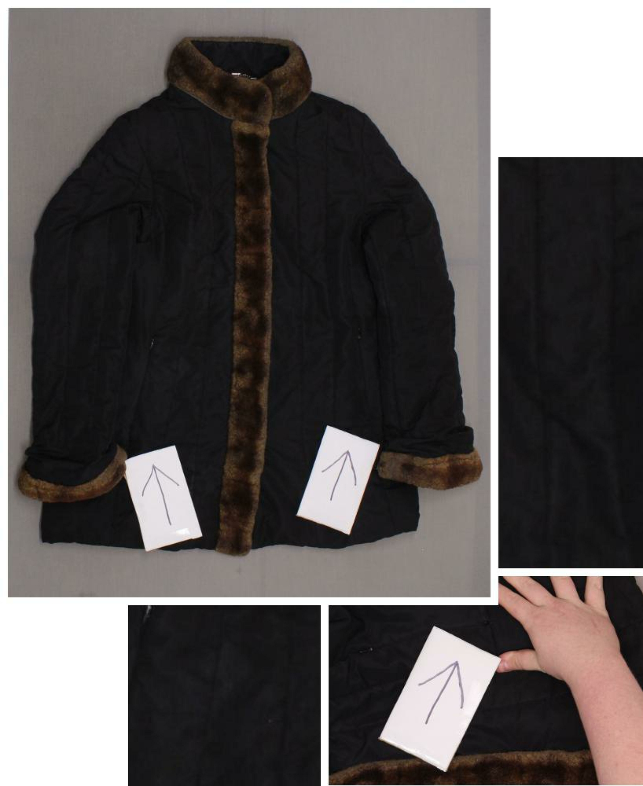 black fur trim coat