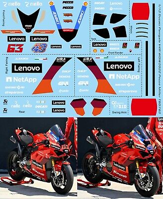 1/12 Decals Ducati Panigale V4R WDW 2022 Pecco Bagnaia Miller TB Decal TBD762