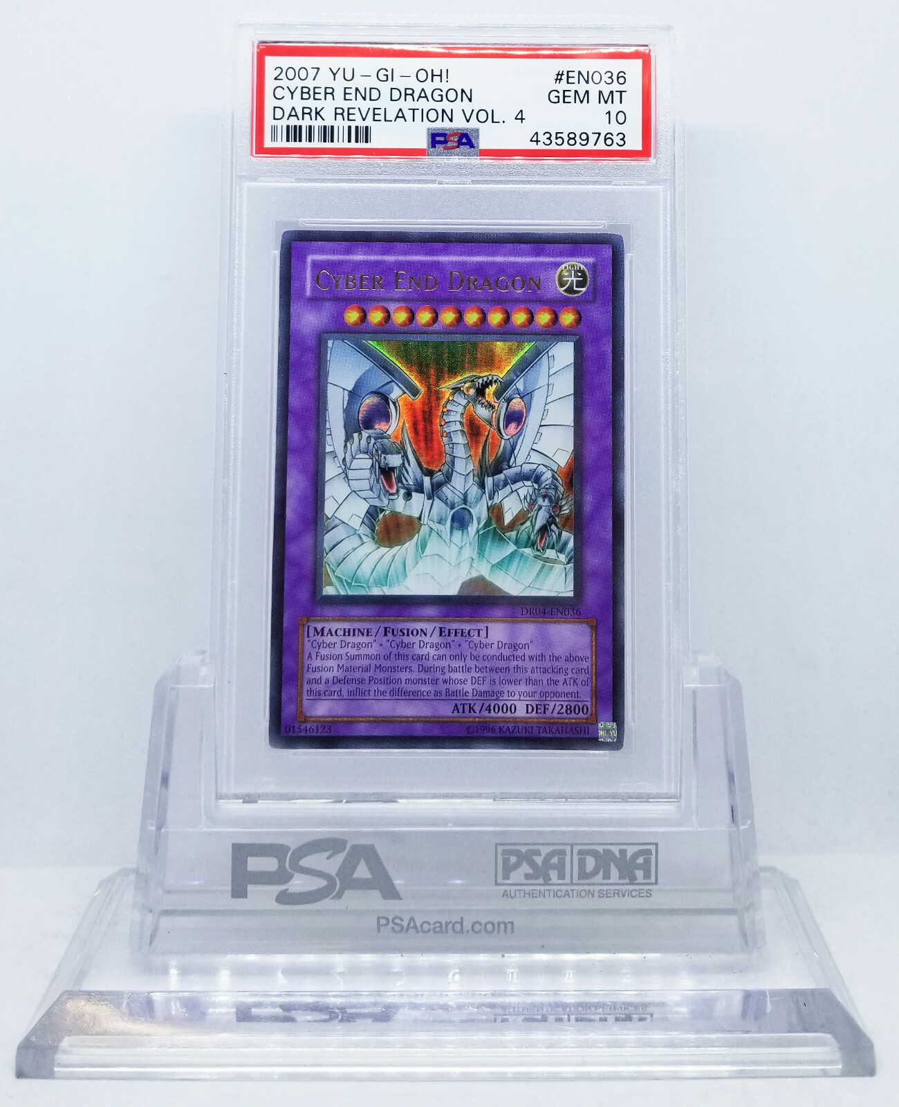 YUGIOH DR04-EN036 CYBER END DRAGON ULTRA RARE PSA 10 GEM YUGIOH DR04-EN036 CYBER END DRAGON ULTRA RARE PSA 10 GEM