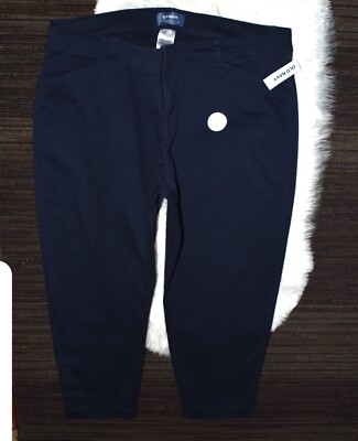 Old Navy Pixie Mid Rise Smooth & Slim Pants Sz 20 Plus Navy Blue Stretch New