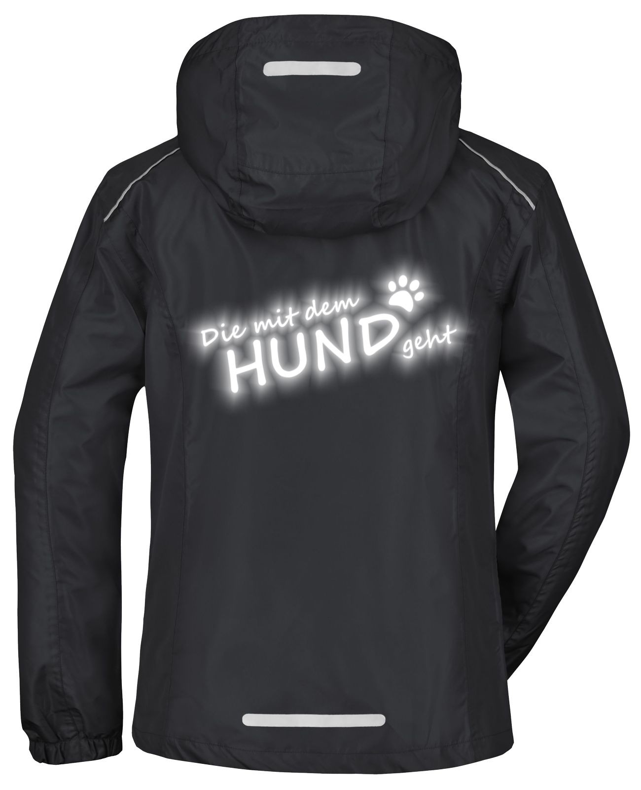 Regenjacke Damen Gassi Gehen Jacke Hundehalter wasserdicht reflektierend Spruch