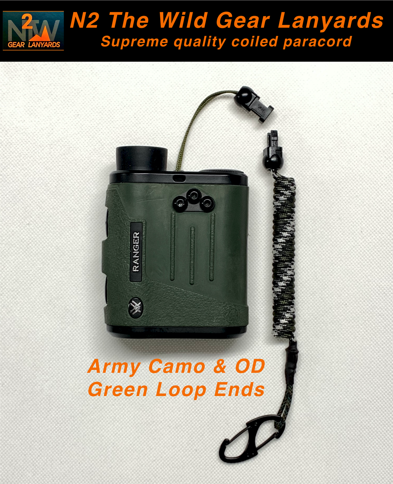 Lanyards Army Camo & Olive Coiled Paracord Lanyard Tether
