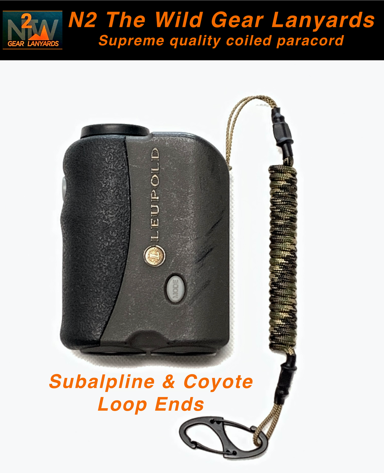 N2 The Wild Gear Lanyards Subalpine & Coyote Rangefinder Binocular GPS Lanyard