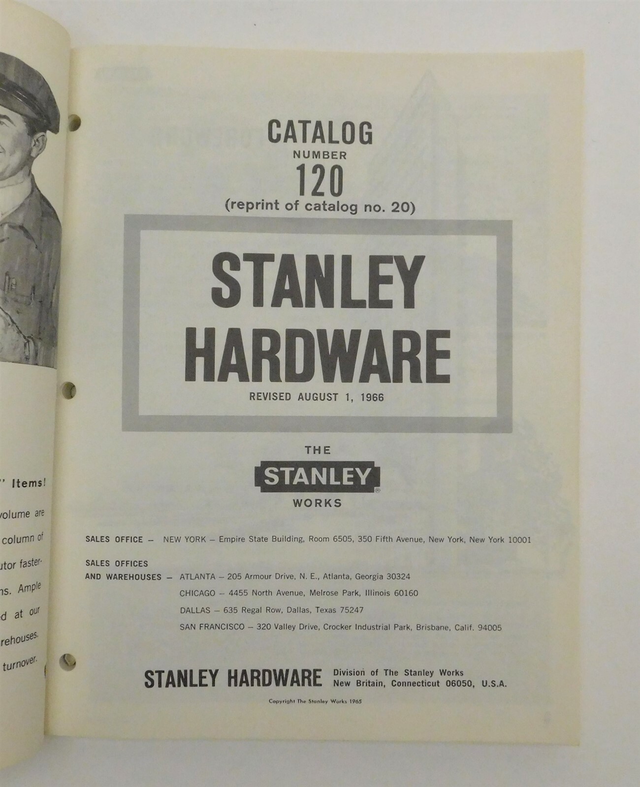 Vintage 1965 STANLEY HARDWARE CATALOG Number 120 Large 270 Pages Hinges Latches