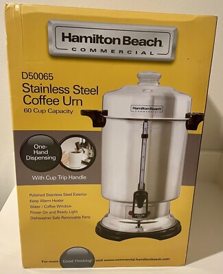 Sealed NIB Hamilton Beach D50065 Commercial Stainless Steel Coffee Maker 