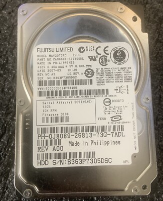 HP/Fujitsu 72GB 2.5'' HDD MAY2073RC