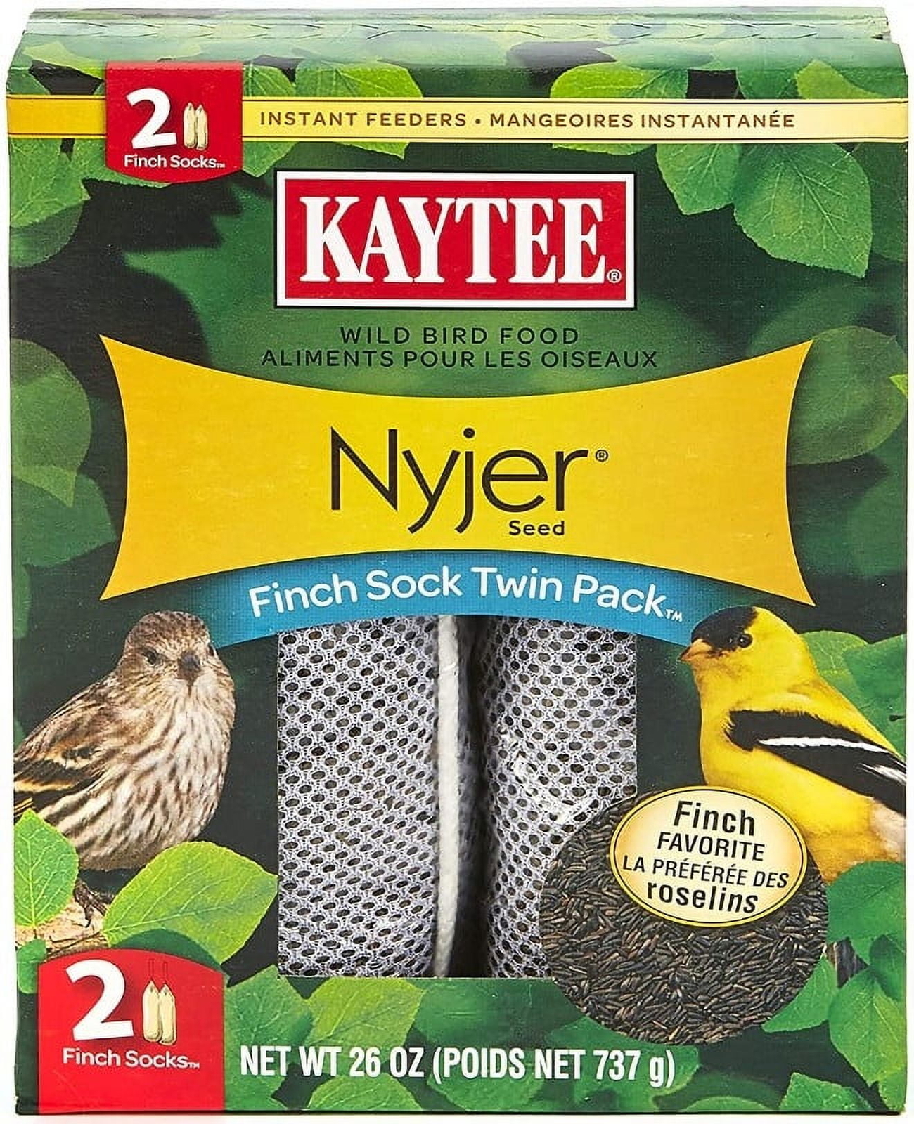 Kaytee Finch Sock Bird Feeder, 26 oz (2 Pack)