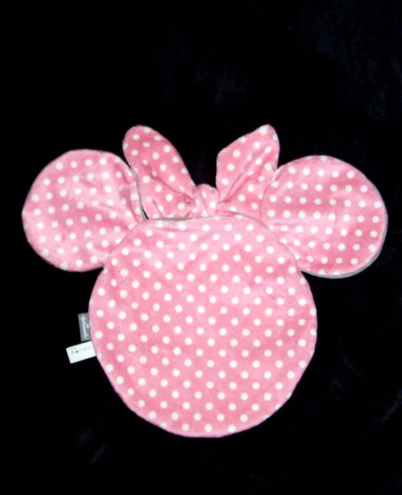 Hallmark Disney Minnie Mouse Face Head Baby Blanket Pink Polka Dot Security