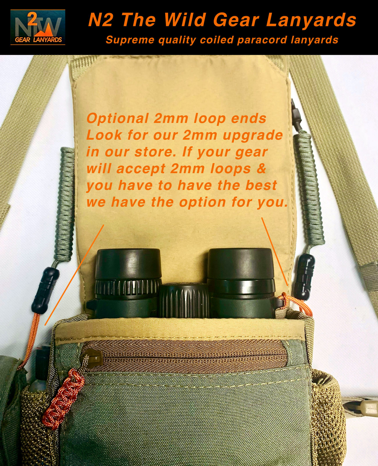 N2 The Wild Gear Lanyards Subalpine & Coyote Rangefinder Binocular GPS Lanyard