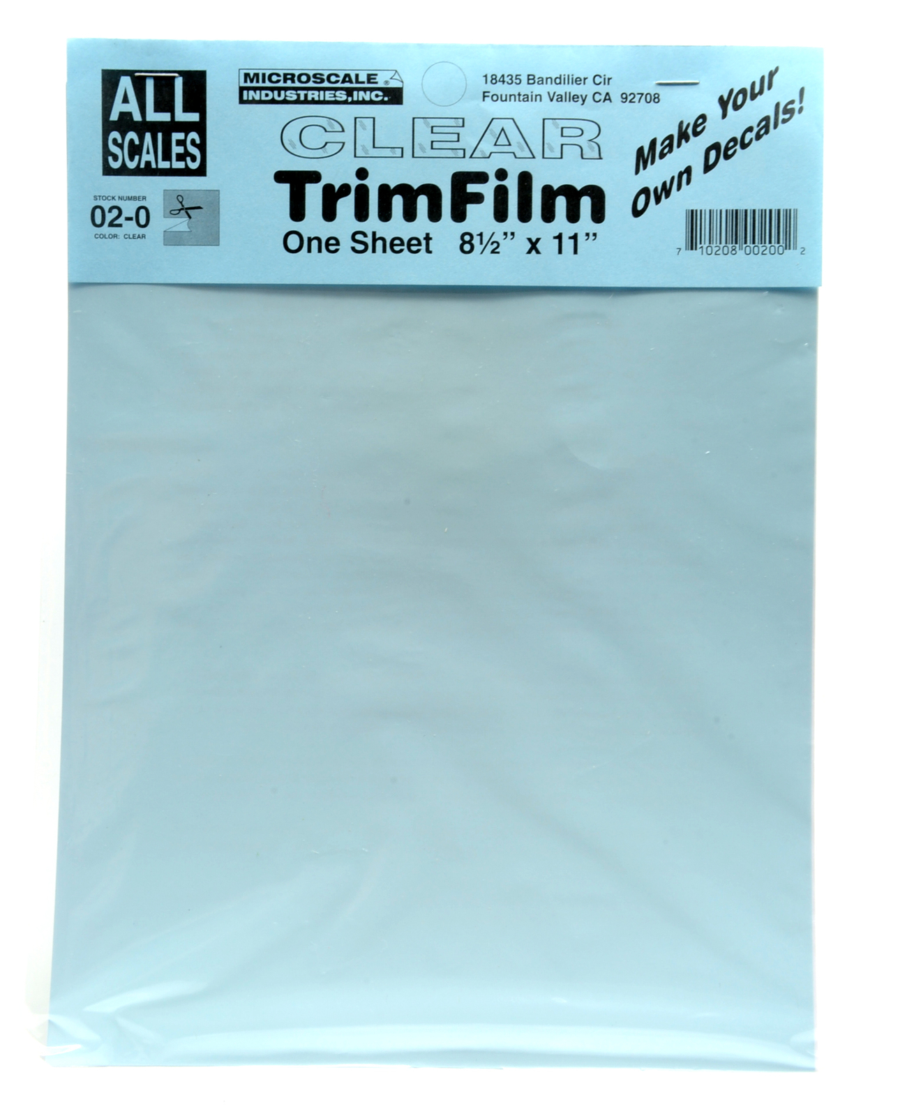 Microscale • 200 • 02-0 • Trim Film • Clear (Decal Folie Transparent)