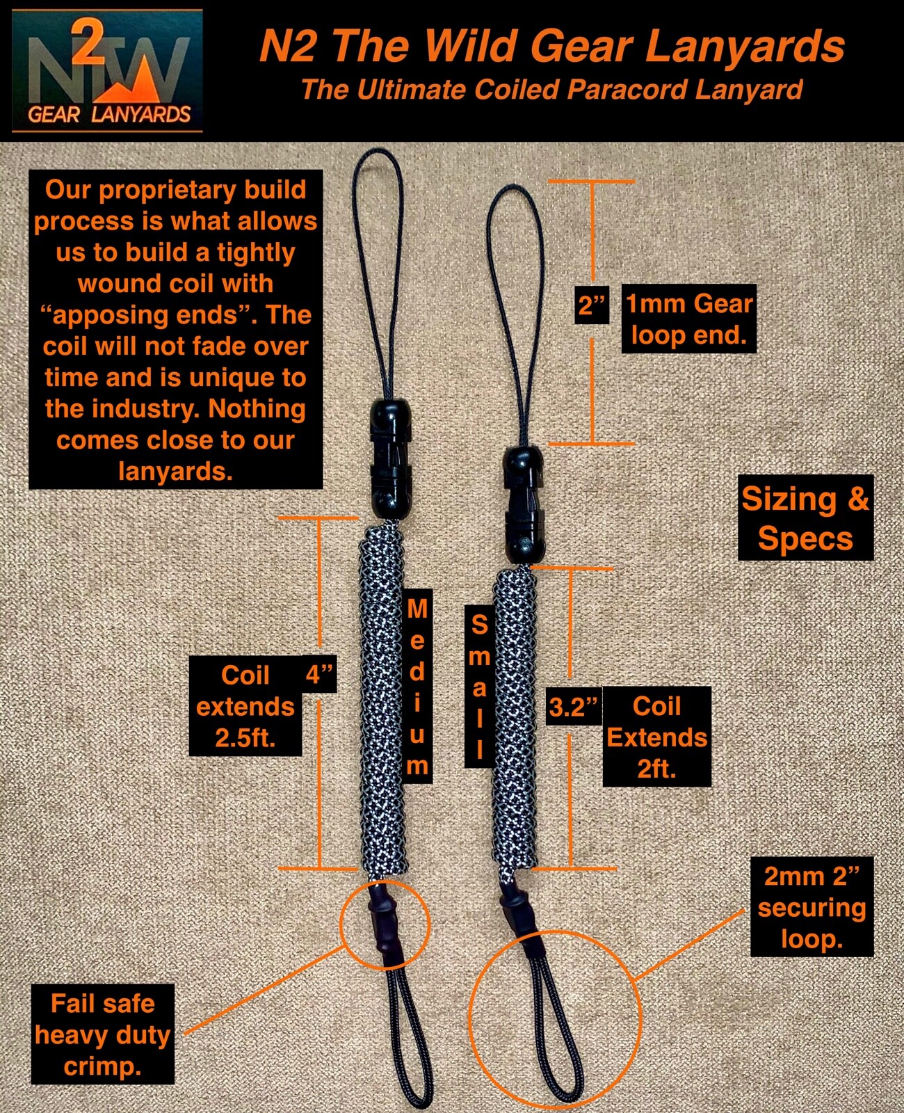 Alaska Guide Creations (AGC) Bino Harness Specific "LANYARDS" (2 colors) 