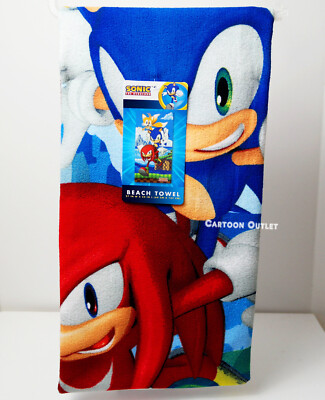 Sonic The Hedgehog Beach Towel Tails Knuckles 27'' x 54'' Birthday Gift New Bath