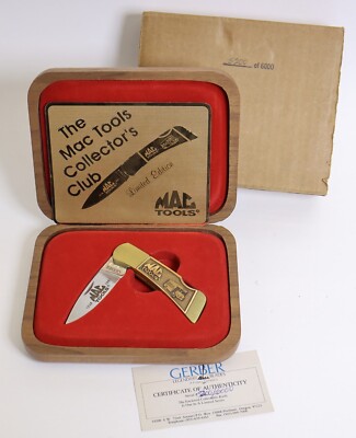 1938 - 1991 MAC Tools Collectors Club w/ COA Gerber USA Lockback Pocket Knife