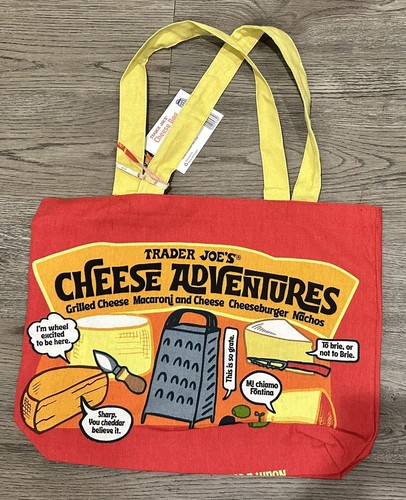 Trader Joe's NWT 🧀 Cheese HEAVY DUTY COTTON REUSABLE GROCERY SHOPPING TOTE BAG