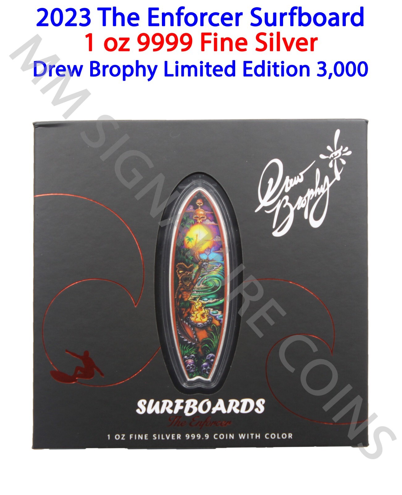 2023 Niue 1 oz Drew Brophy The Enforcer Surfboard Silver