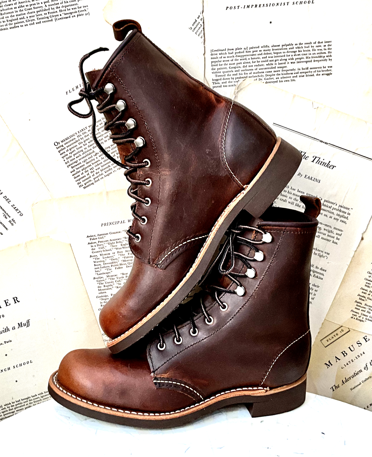 Free People Red Wing Silversmith Boot Lace Up Copper Rough Tough 37.5 /7 NEW
