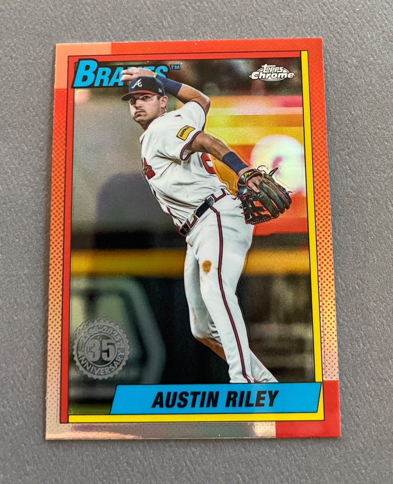 2025 Topps Chrome Baseball Austin Riley 35th Anniversary