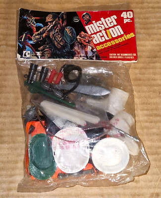 Vintage Gi Joe Knock Off LJN Toys MISTER ACTION k/o Bootleg 40 Accessories Pack