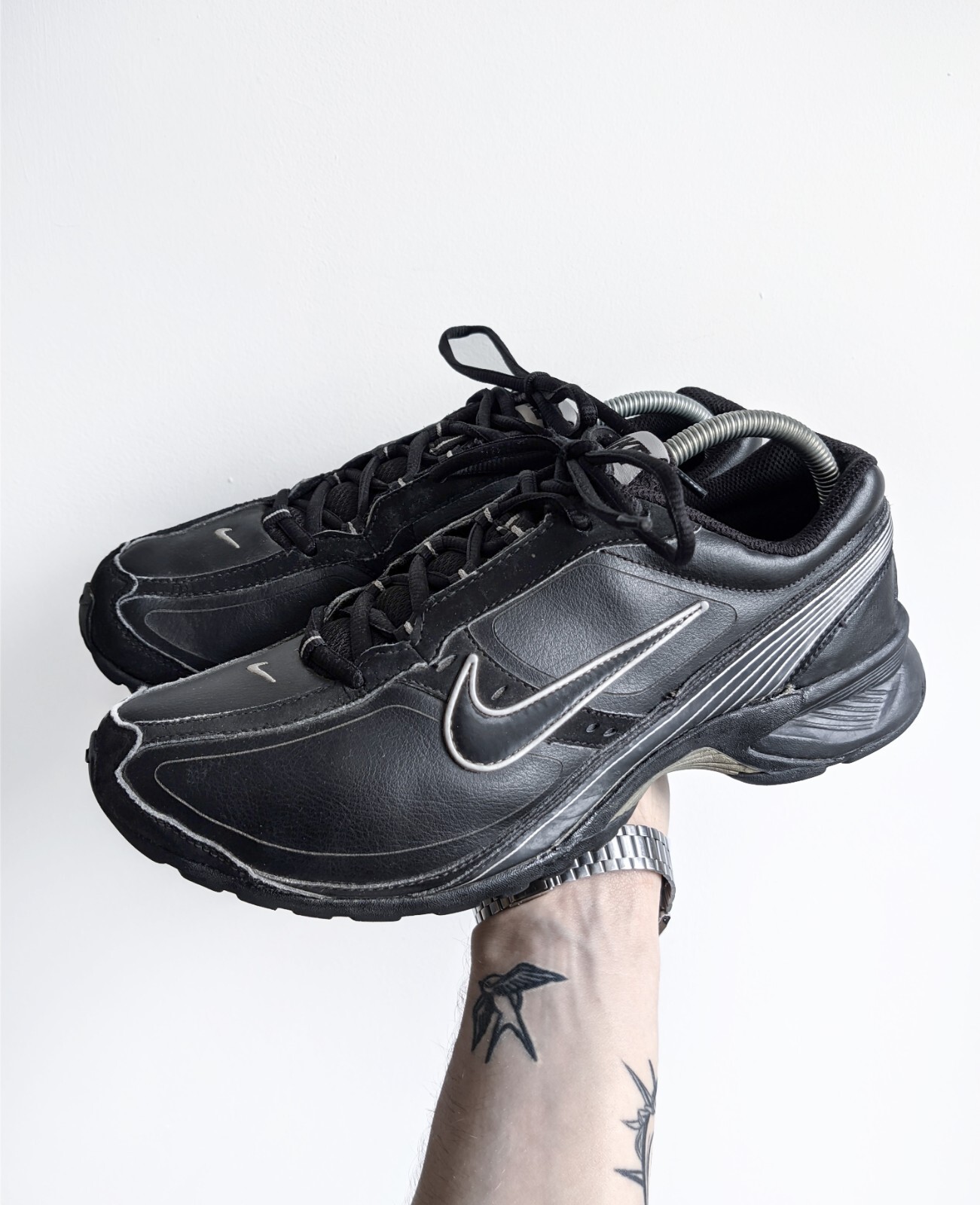 Nike Air sneakers vintage black leather swoosh 2008 y2k | eBay Nike Air sneakers vintage black leather swoosh 2008 y2k | eBay