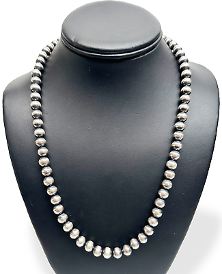 Native American 8mm Sterling Silver Navajo Pearls 21