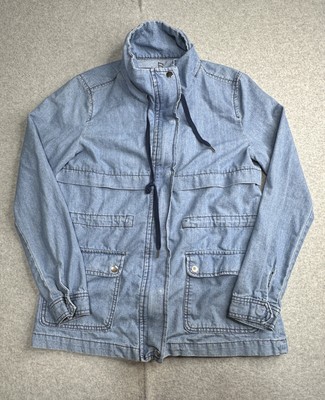 Ashley Vintage Charm Jacket Womens Small Blue Denim Chambray Trucker Ladies