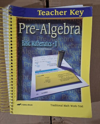 Abeka A Beka Pre Algebra Teacher Key 8th grade