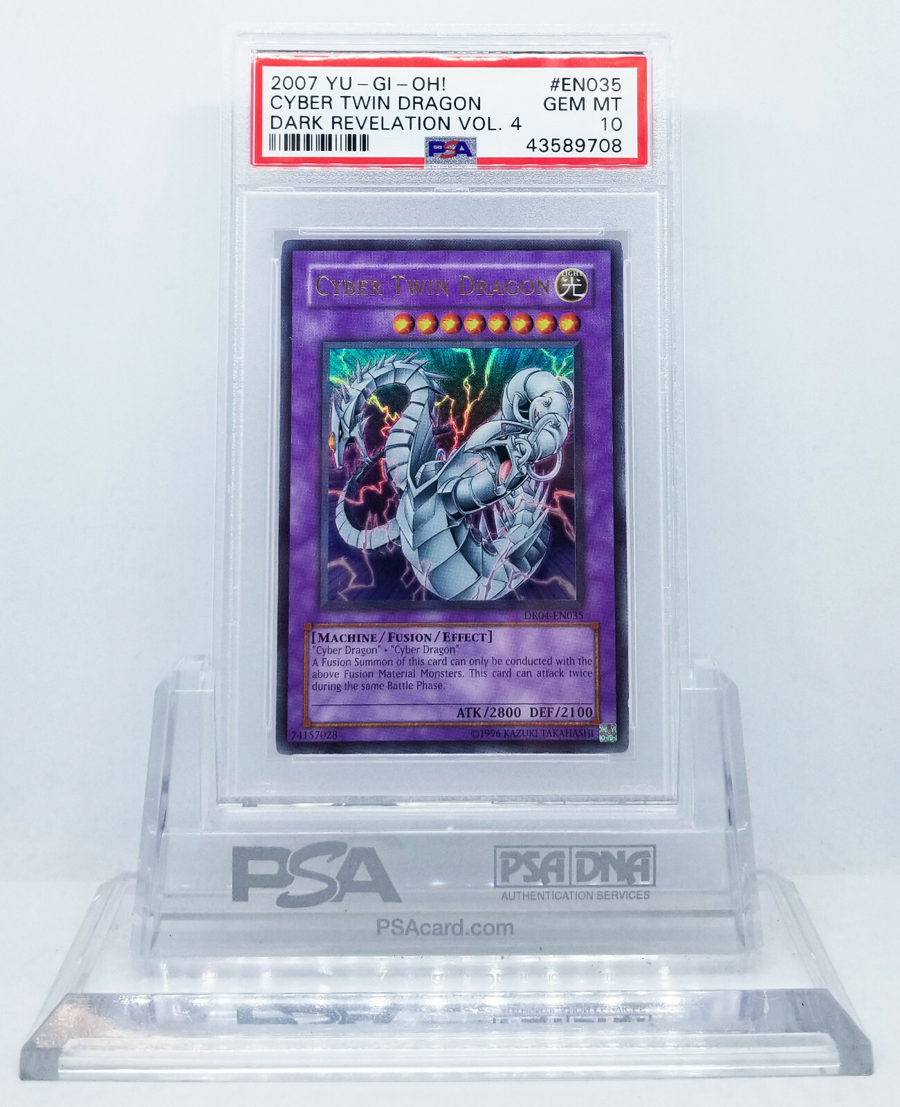 YUGIOH DR04-EN035 CYBER TWIN DRAGON ULTRA RARE PSA 10 GEM