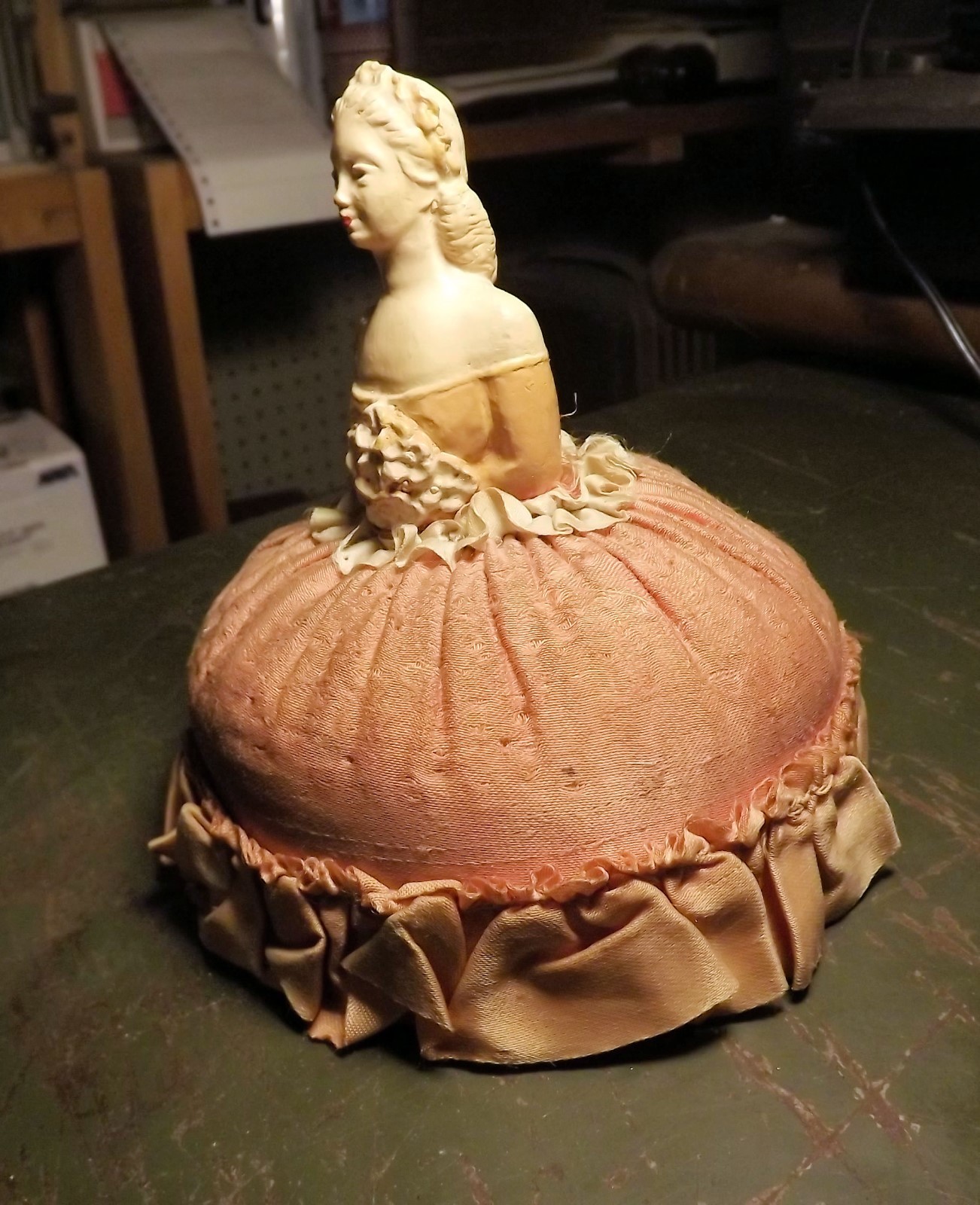 Pin Cusion Doll, Bridesmaid or bride with bouqette