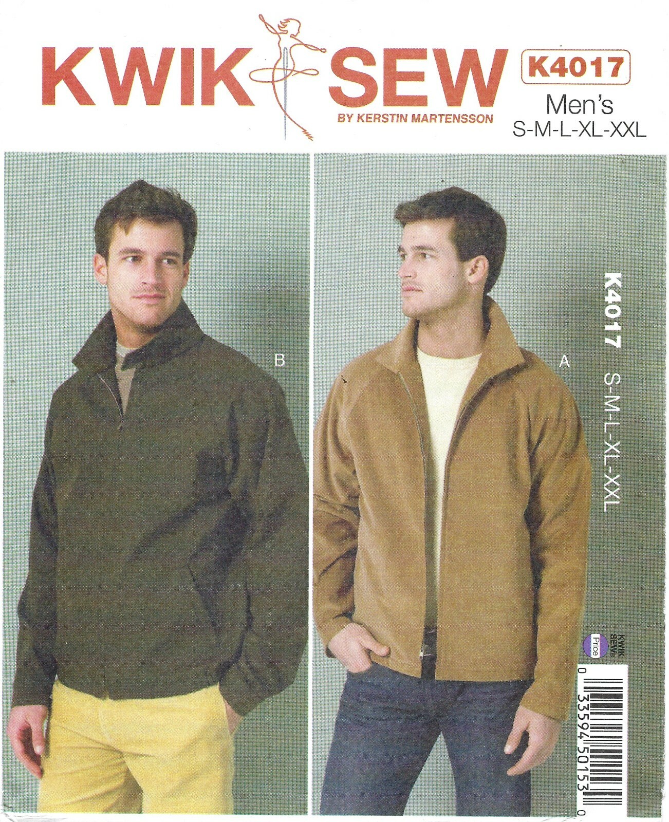 kwik-sew-k4017-men-s-zip-front-jackets-w-raglan-sleeve-elastic-hem-sz-s-xxl-uc-ebay