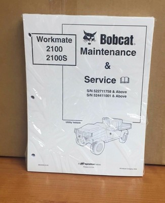 Bobcat 2100 2100S Utility Vehicle Service Manual Shop Repair Book # 6902936