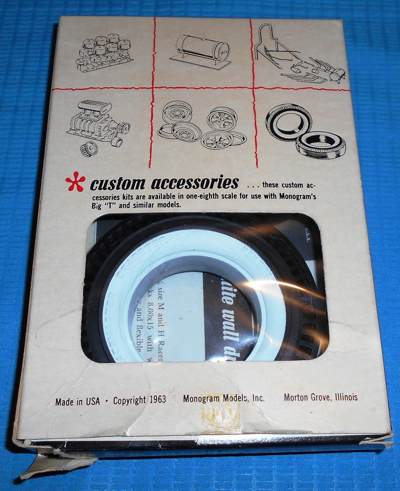 Vintage Monogram 1/8 Scale Whitewall Slicks-Nice AK-206-Model Car Swap Meet