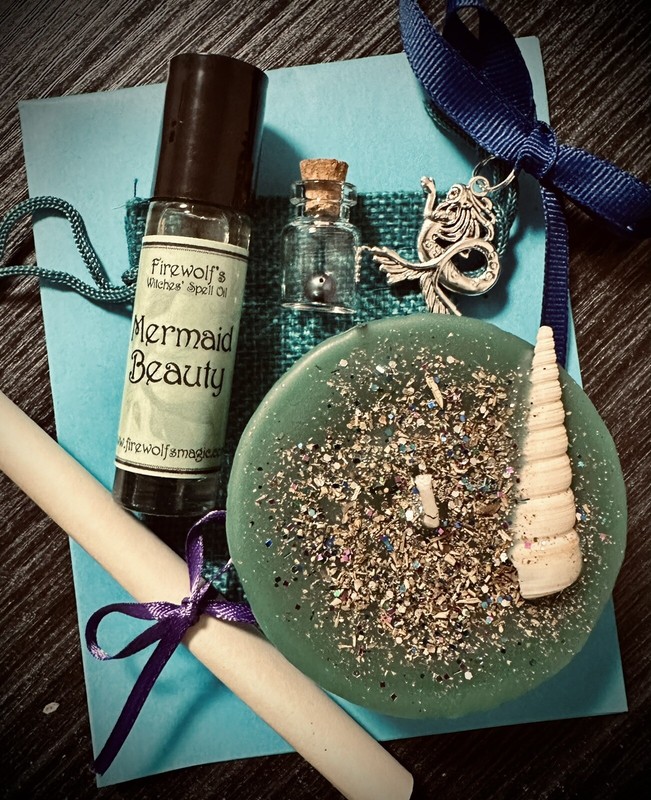 Mermaid Beauty Magick Spell Kit (Handmade, Organic, Witchcraft, Wicca, Hoodoo)