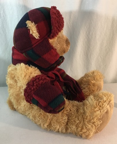 Winter Teddy Bear Plush Brown 17