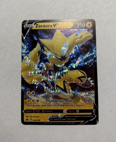 Zeraora V 053/159 Ultra Rare Crown Zenith Pokemon TCG Glass
