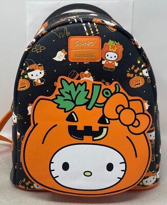LOUNGEFLY SANRIO HELLO KITTY PUMPKIN HALLOWEEN WITCH MINI BACKPACK BOOKBAG