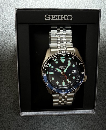 Pre-owned Seiko 5 Sports Skx Series Automatic Gmt Blue Dial Watch Ssk003 / Tag Japan