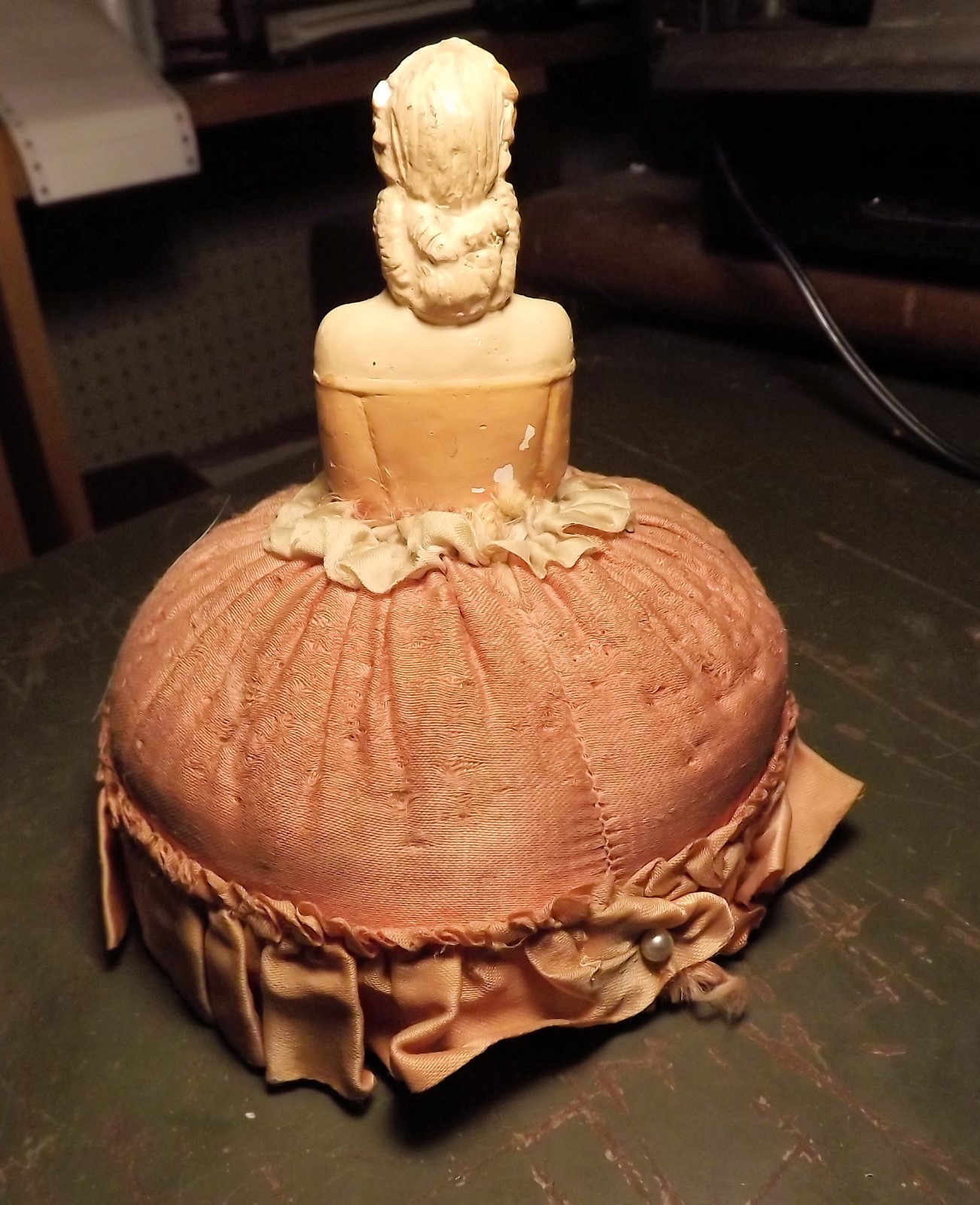 Pin Cusion Doll, Bridesmaid or bride with bouqette